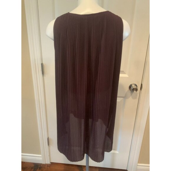 Max Mara Dark Purple Pleated Semi-Sheer Tank Top, Size 6 (US) - Picture 6 of 8